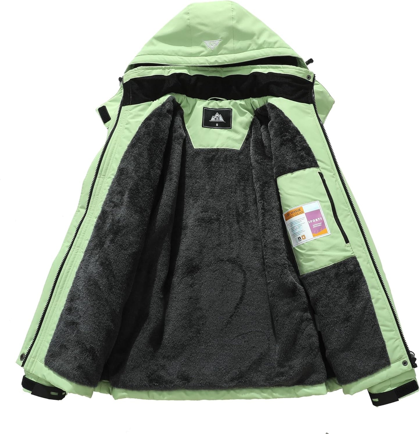 MOERDENG Women's Waterproof Ski Jacket Warm Winter Coat Outdoor Windbreaker Hiking Snowboarding Jacket