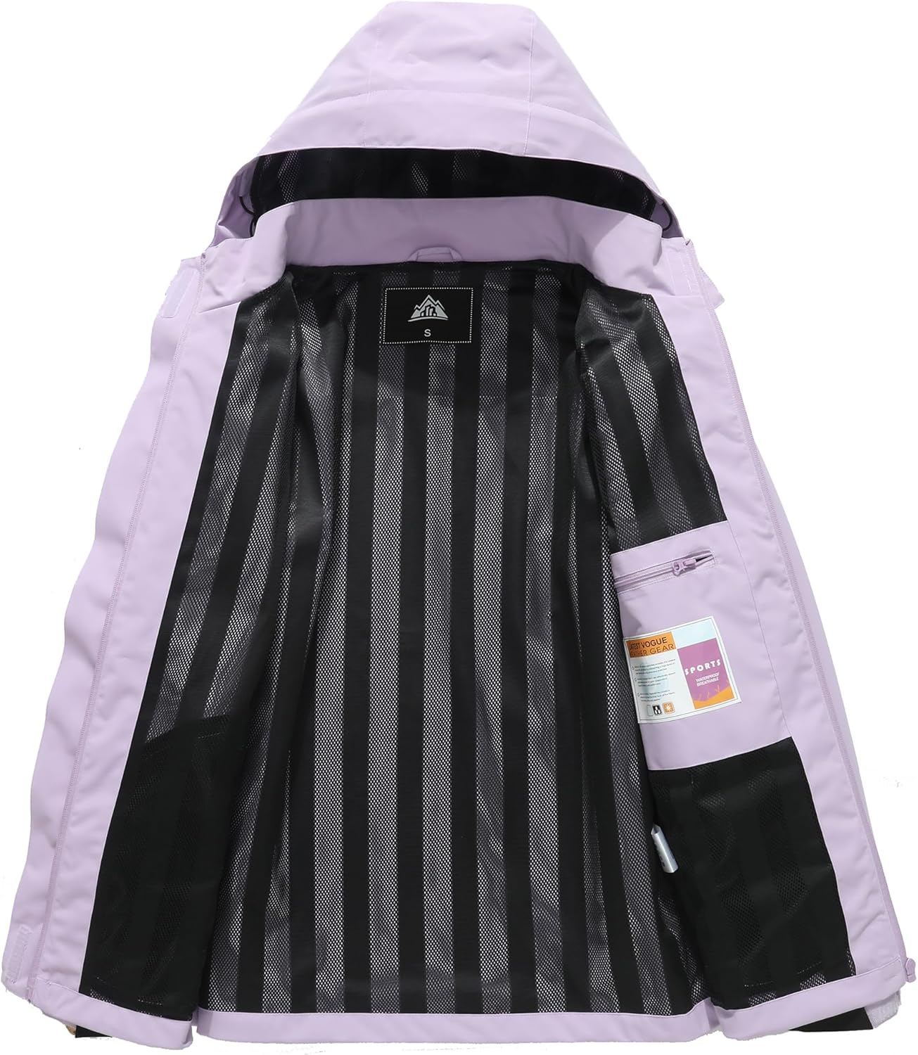 MOERDENG Women's Waterproof Rain Jacket Lightweight Raincoat Hooded Hiking Jacket Softshell Windbreaker