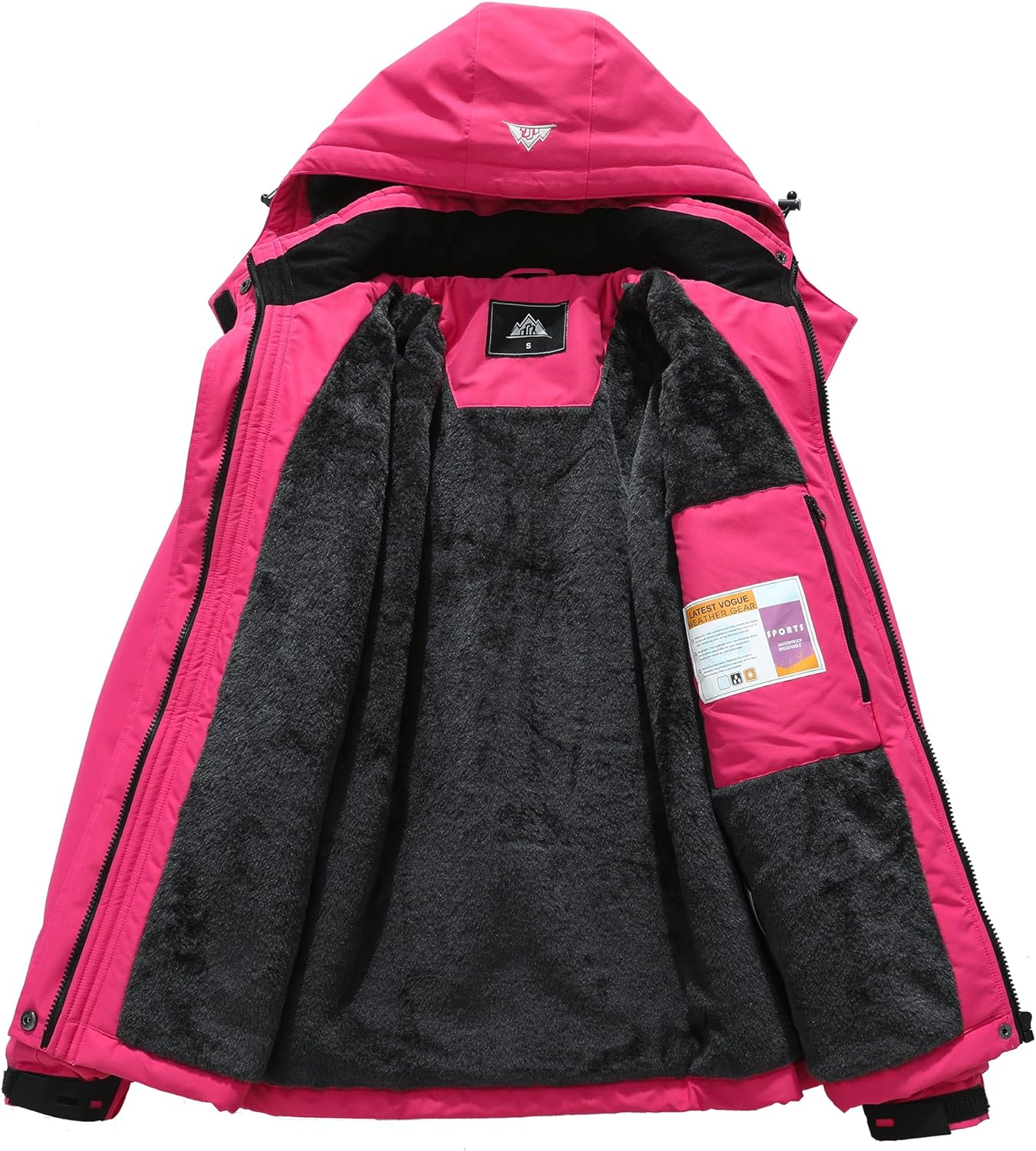 MOERDENG Women's Waterproof Ski Jacket Warm Winter Coat Outdoor Windbreaker Hiking Snowboarding Jacket