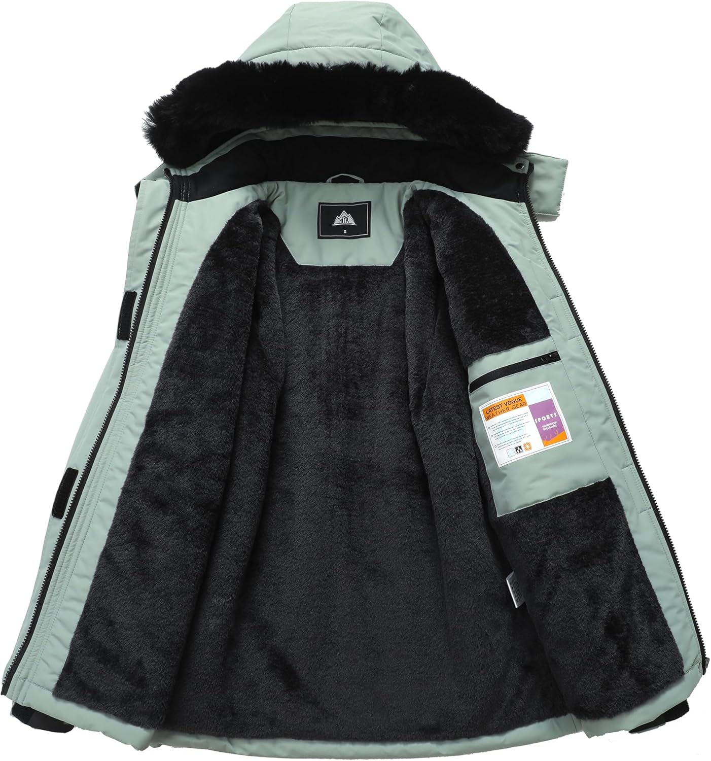 MOERDENG Women's Ski Jacket Waterproof Warm Winter Coat Hooded Snowboarding Jacket Versatile for Hiking & Winter Activities