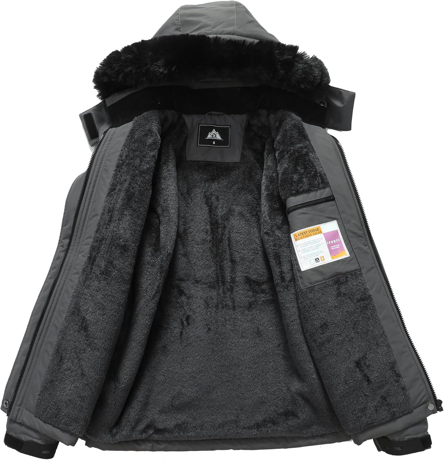 MOERDENG Women's Waterproof Snow Ski Jacket - Warm Winter Coat Insulated for Snowboarding, Mountain Hiking