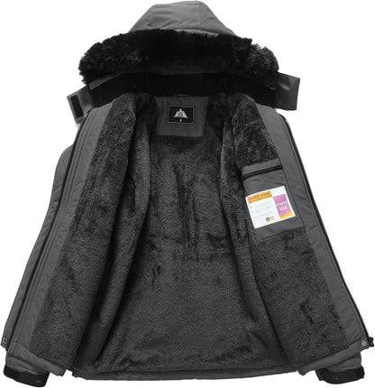 MOERDENG Women's Waterproof Snow Ski Jacket - Warm Winter Coat Insulated for Snowboarding, Mountain Hiking