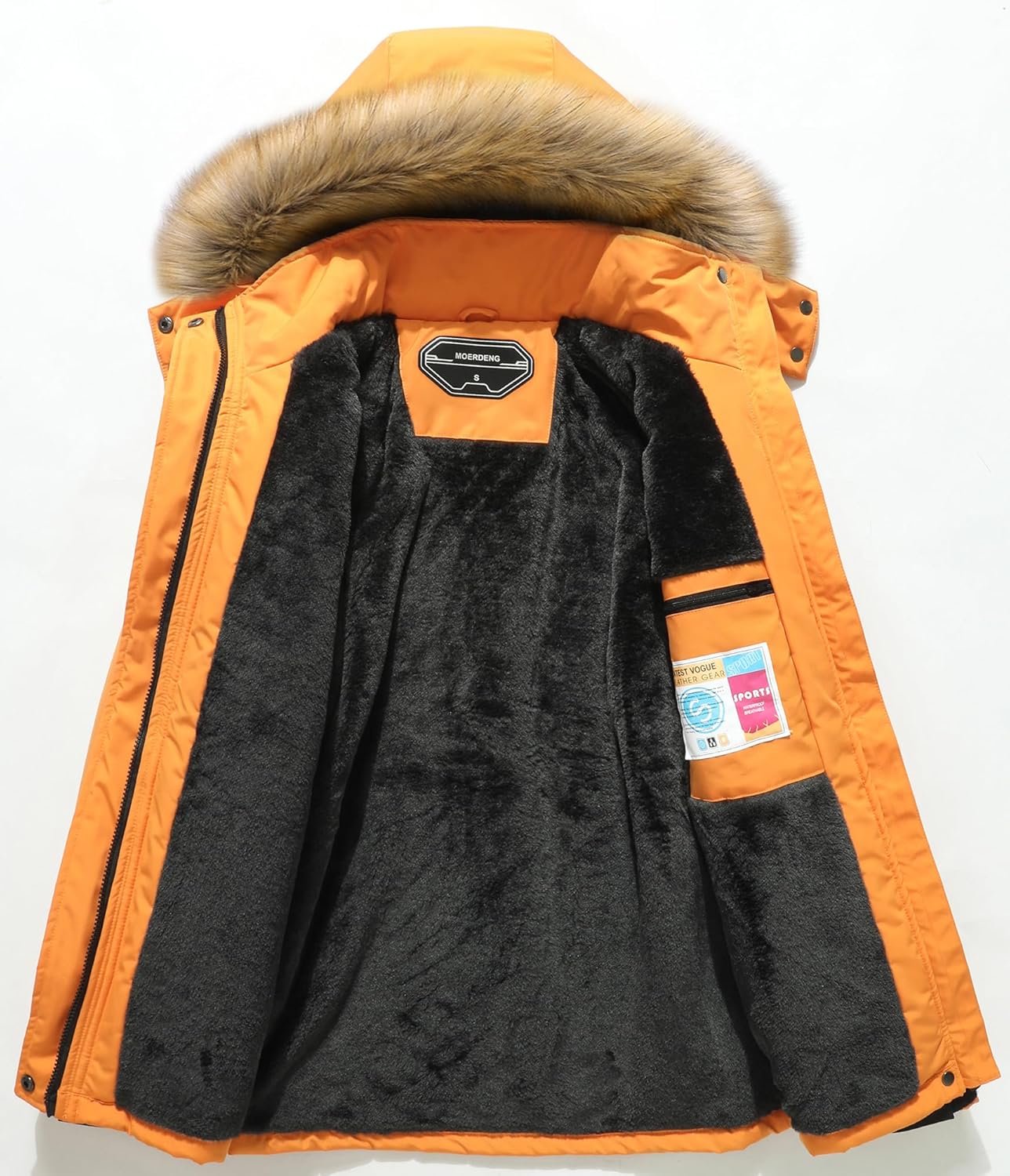 MOERDENG Women's Waterproof Ski Snow Jacket Winter Warm Hooded Snow Coat Mountain Windproof Ski Jacket For Women