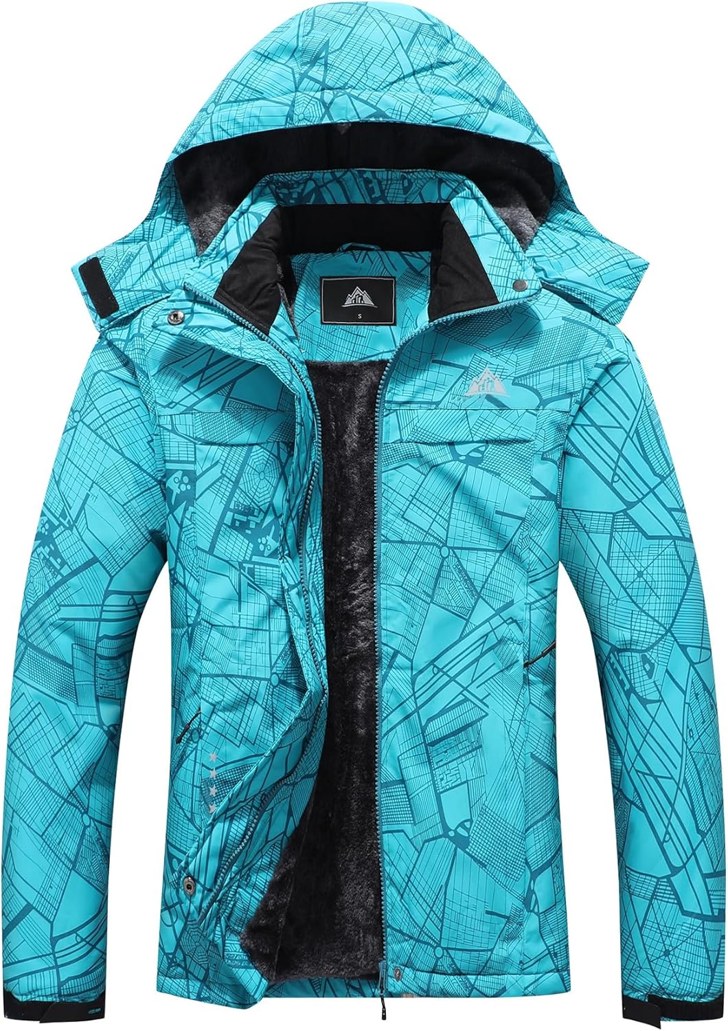 MOERDENG Women's Ski Jacket Warm Winter Coat Hooded Snowboarding Jackets Waterproof Mountain Windbreaker for Hiking Traval