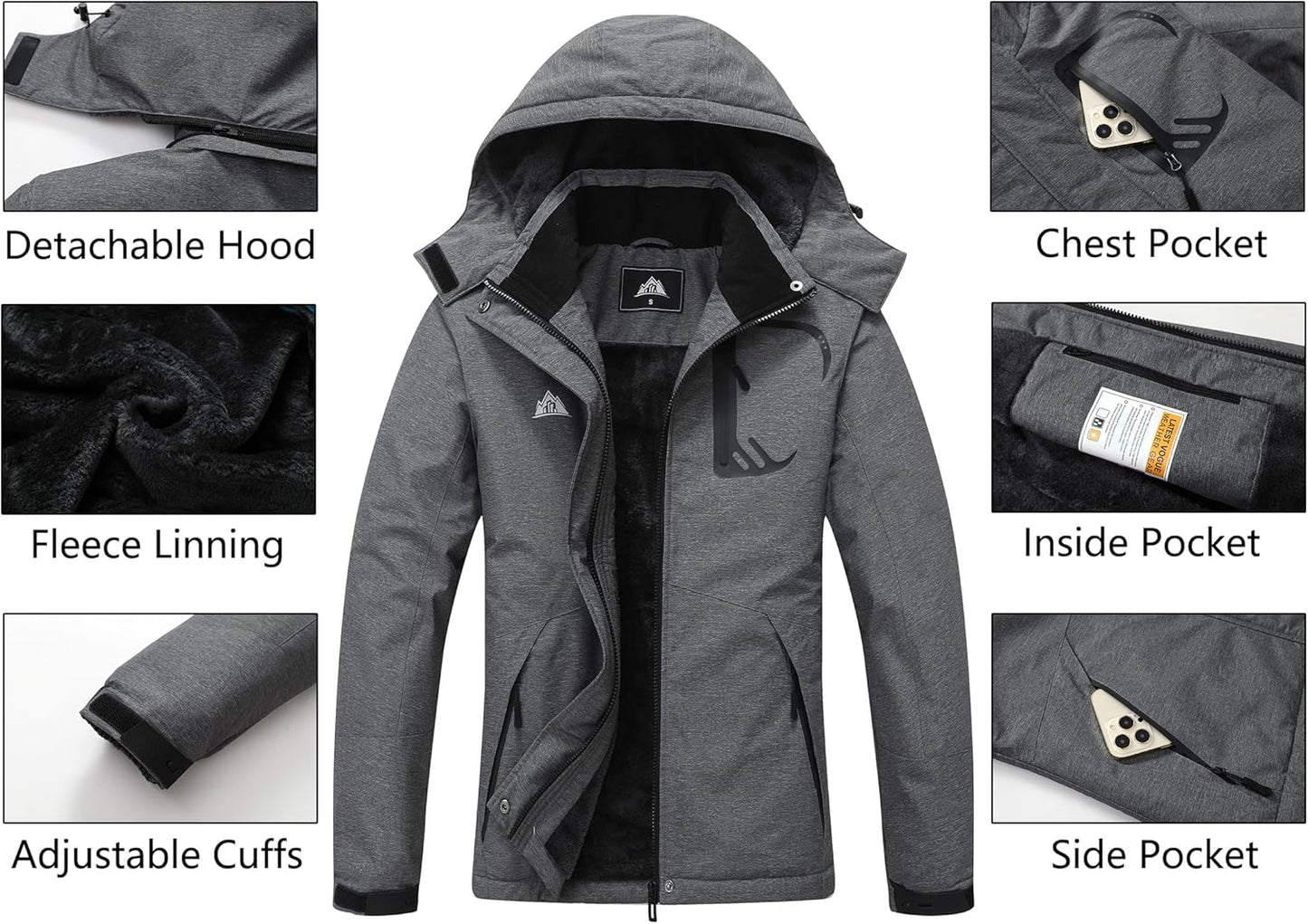 MOERDENG Women's Winter Ski Jacket