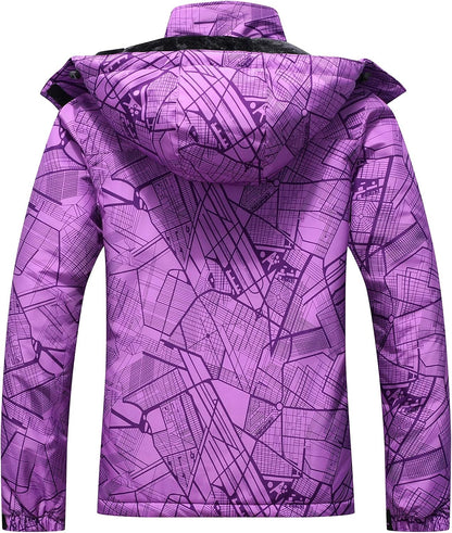 MOERDENG Women's Ski Jacket Warm Winter Coat Hooded Snowboarding Jackets Waterproof Mountain Windbreaker for Hiking Traval