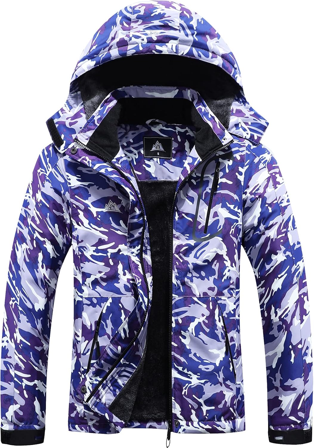 MOERDENG Women's Waterproof Ski Jacket Warm Winter Coat Outdoor Windbreaker Hiking Snowboarding Jacket