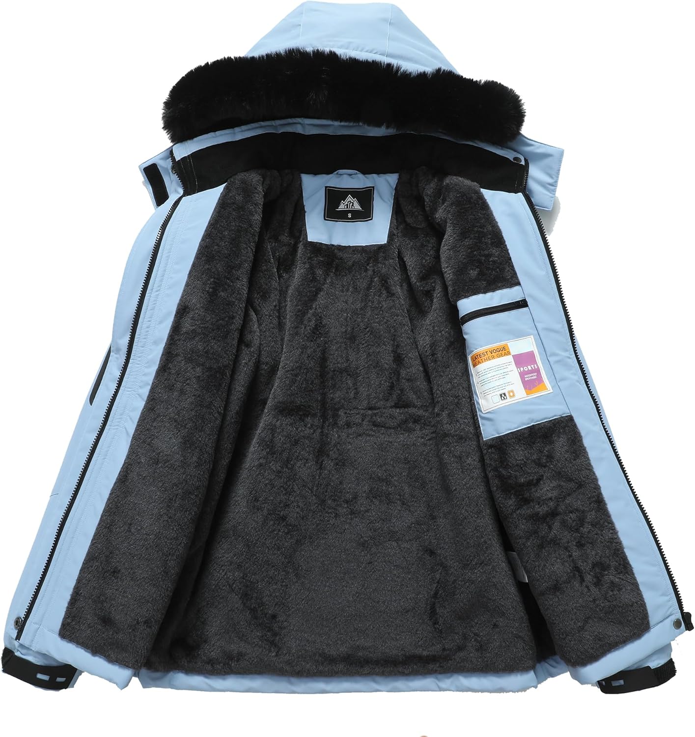 MOERDENG Women's Waterproof Snow Ski Jacket - Warm Winter Coat Insulated for Snowboarding, Mountain Hiking