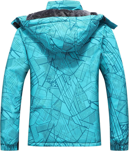 MOERDENG Women's Ski Jacket Warm Winter Coat Hooded Snowboarding Jackets Waterproof Mountain Windbreaker for Hiking Traval