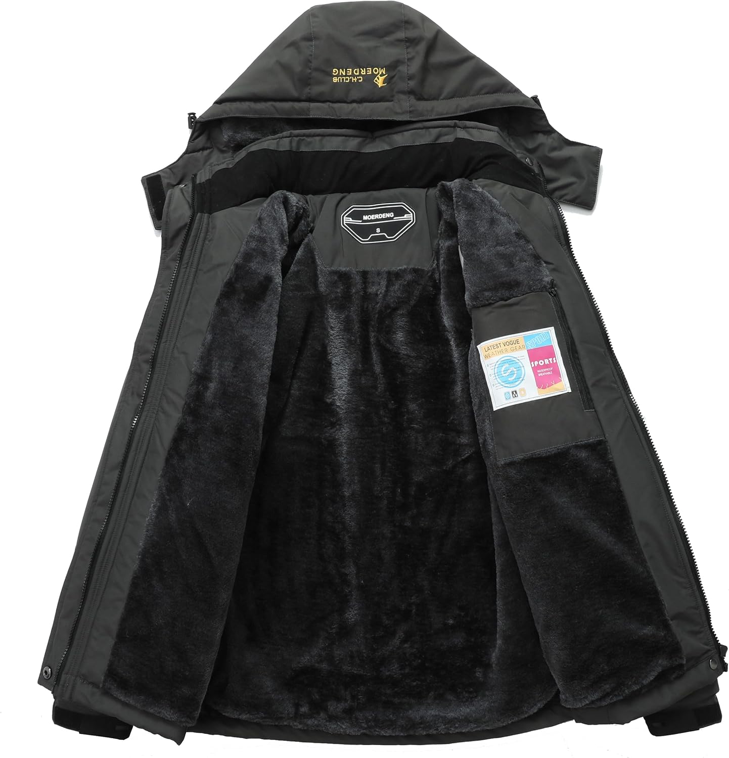 MOERDENG Women's Waterproof Ski Jacket Warm Winter Snow Coat Mountain Windbreaker Hooded Raincoat Jacket