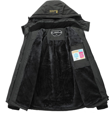 MOERDENG Women's Waterproof Ski Jacket Warm Winter Snow Coat Mountain Windbreaker Hooded Raincoat Jacket