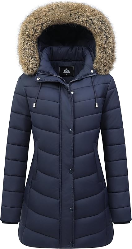 breathable moisture-wicking lining of MOERDENG womens long puffer jacket for all-day comfort
