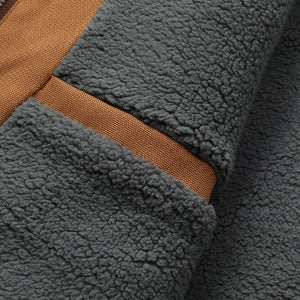 Men's Loose Fit Washed Duck Fleece-Lined Waterproof Workwear Mock-Neck Vest