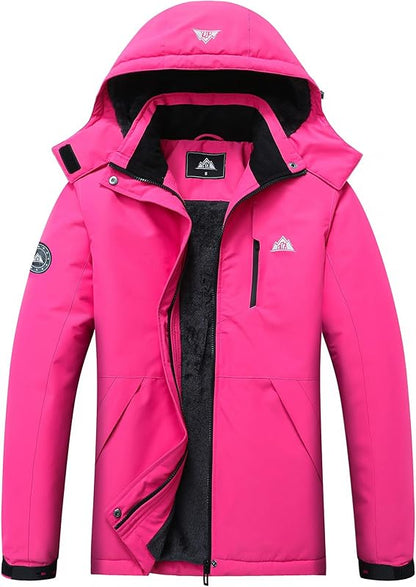 MOERDENG Women's Waterproof Snow Ski Jacket - Warm Winter Coat Insulated for Snowboarding, Softshell for Winter Hiking