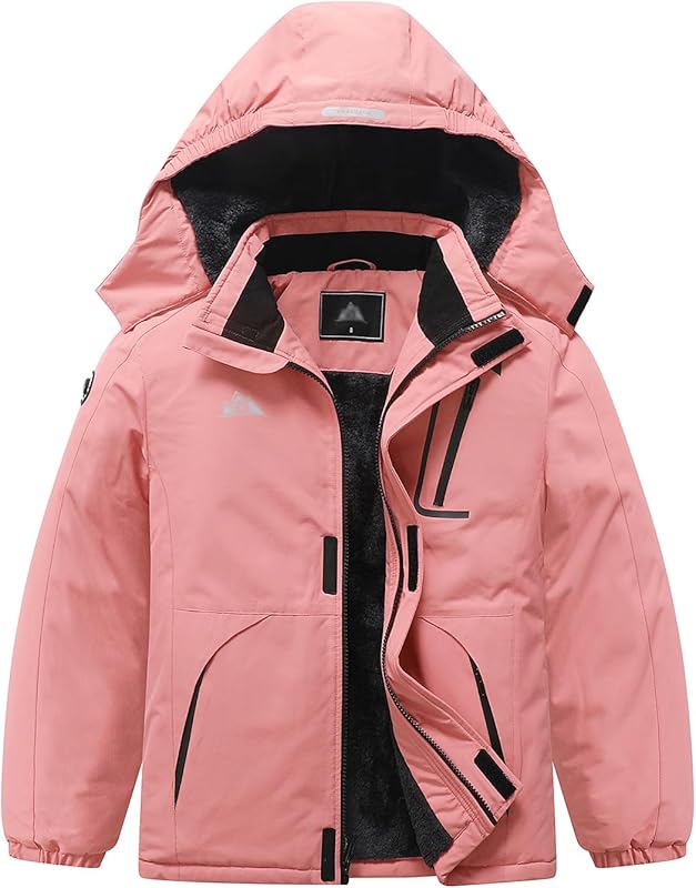 reinforced elbow patches of MOERDENG boys girls snowboarding coat for active play durability
