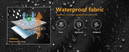 Men's Mountain Winter Coat Warm Fleece Ski Snow Jacket Waterproof Raincoat with Hood