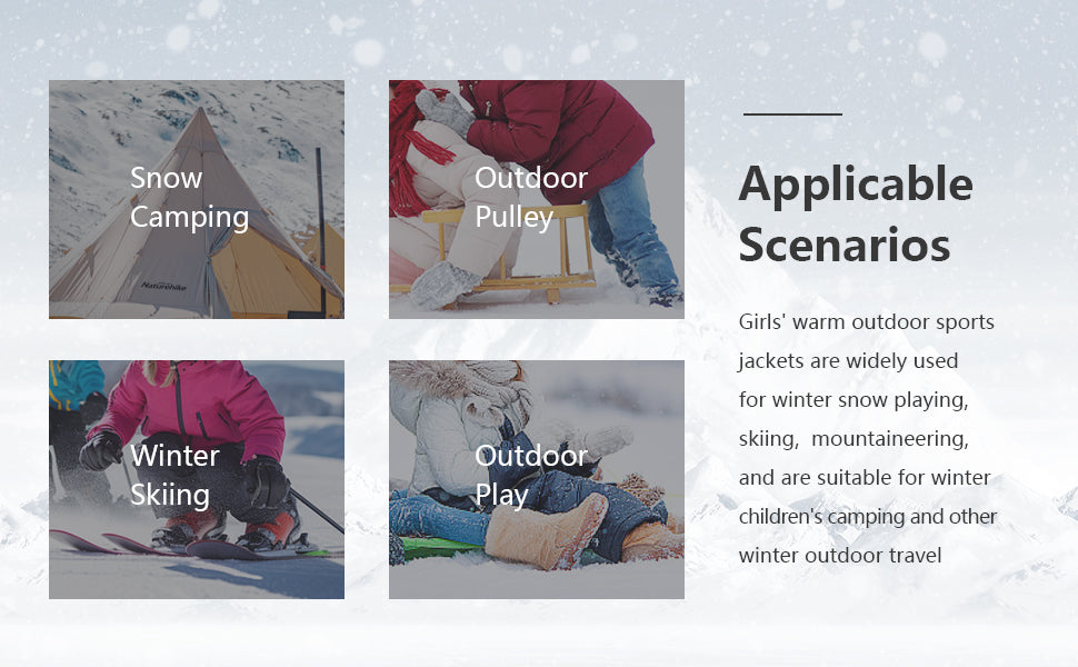 MOERDENG girls long-lasting winter coat paired with snow boots for full outdoor protection
