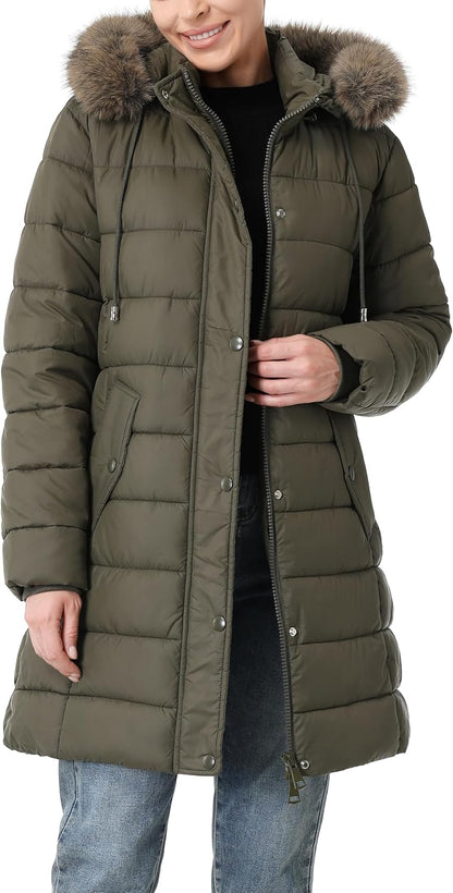 spacious storage pockets of MOERDENG womens thickened puffer coat for outdoor essentials and daily items
