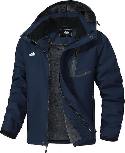 Men's Mountain Ski Jacket Waterproof Winter Coat Warm Snowboarding Jacket Snow Windbreaker Hooded for Hiking