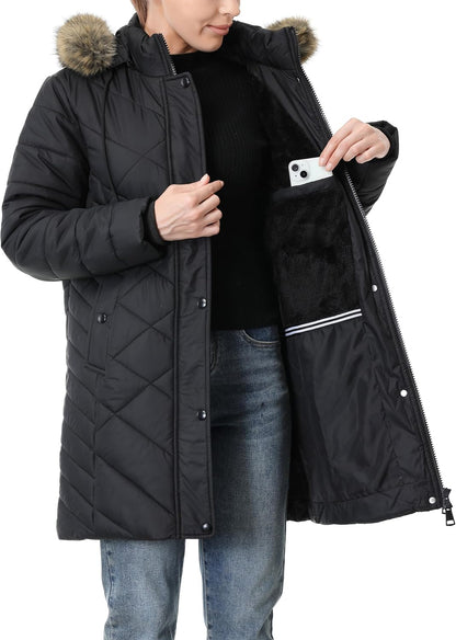 elastic windproof cuffs of MOERDENG womens thickened down jacket to prevent cold air intrusion
