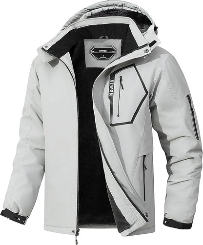 Men's Ski Jacket Winter Warm Snow Coat Waterproof Windbreaker Hooded Work Outerwear Snowboarding Jackets