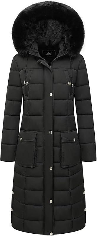spacious front zippered pockets of MOERDENG womens long winter parka for daily essentials
