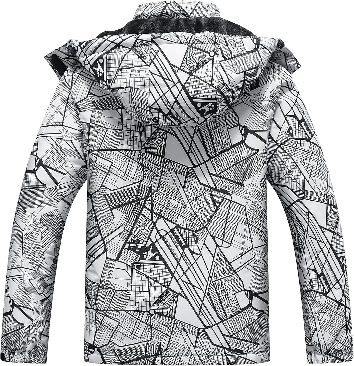 MOERDENG Women's Ski Jacket Warm Winter Coat Hooded Snowboarding Jackets Waterproof Mountain Windbreaker for Hiking Traval