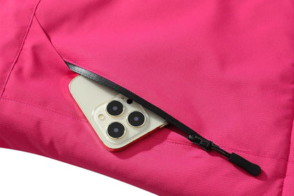 MOERDENG Women's Waterproof Ski Jacket Warm Winter Coat Outdoor Windbreaker Hiking Snowboarding Jacket