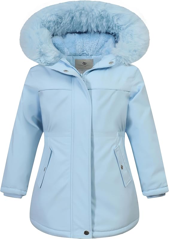 MOERDENG Girls Waterproof Winter Coat - Warm & Insulated