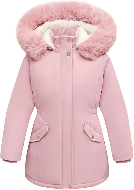 lightweight non-restrictive design of MOERDENG girls winter parka for free movement
