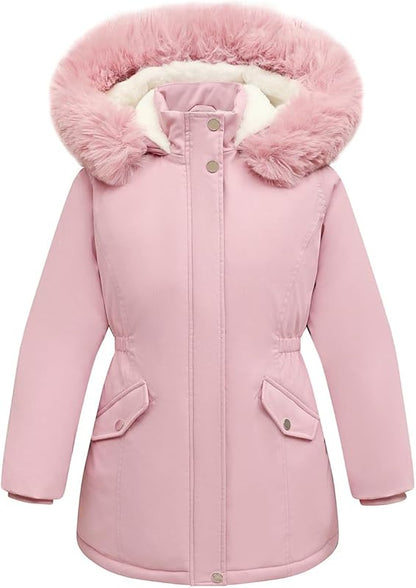 lightweight non-restrictive design of MOERDENG girls winter parka for free movement
