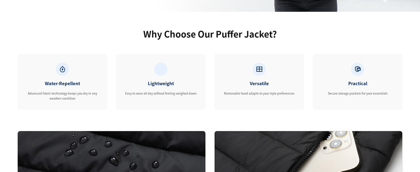 Women's Winter Coat Lightweight Waterproof Puffer Jacket - Quilted Short Down Coat for Women, Warm Winter Jacket