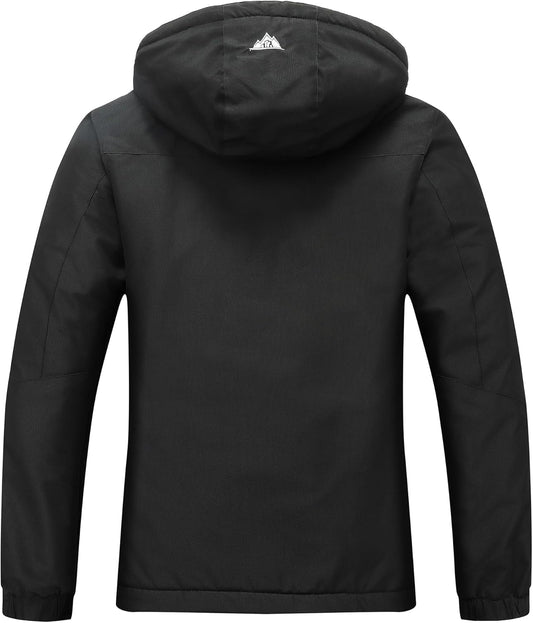 MOERDENG Women's Ski Jacket Waterproof Winter Coat Hooded Snowboarding Jacket Warm Winter Jacket