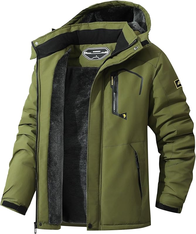 Men's Ski Jacket Warm Winter Snow Coat Waterproof Mountain Windbreaker Snowboarding Jacket Hooded for Hiking Traval