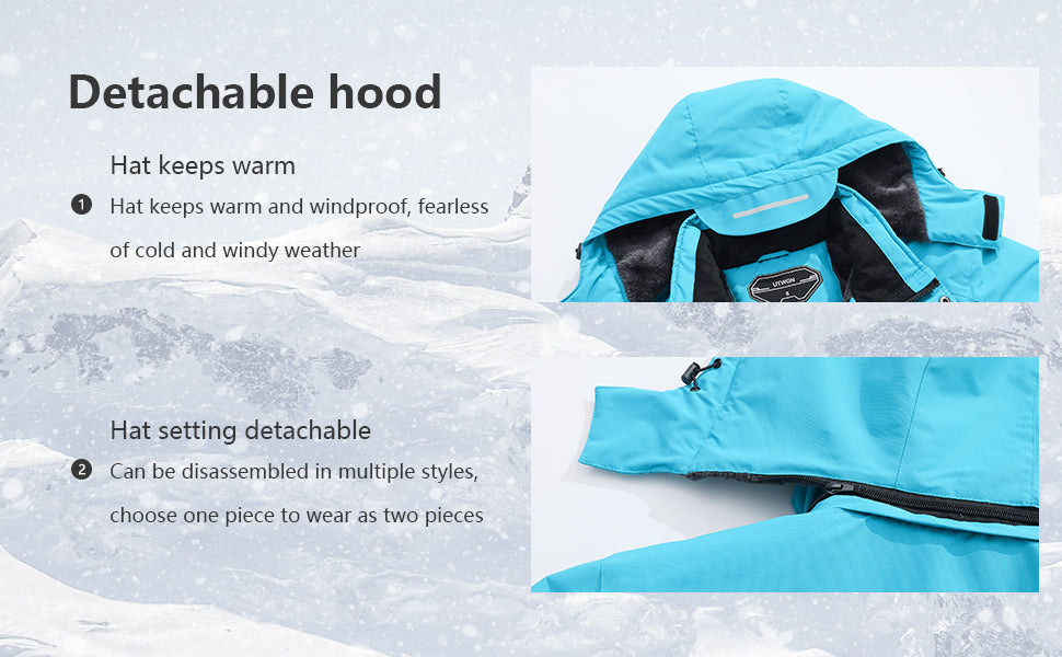 Men's Ski Jacket Winter Warm Snow Coat Waterproof Windbreaker Hooded Work Outerwear Snowboarding Jackets