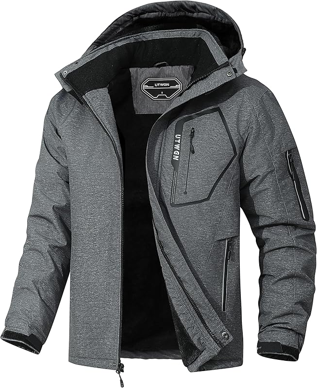 Men's Ski Jacket Winter Warm Snow Coat Waterproof Windbreaker Hooded Work Outerwear Snowboarding Jackets