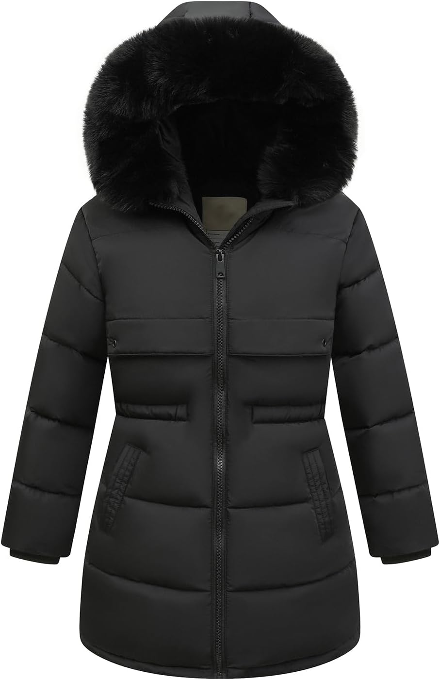 MOERDENG girls winter long coat kids warm hooded puffer jacket long-lasting snow parka
