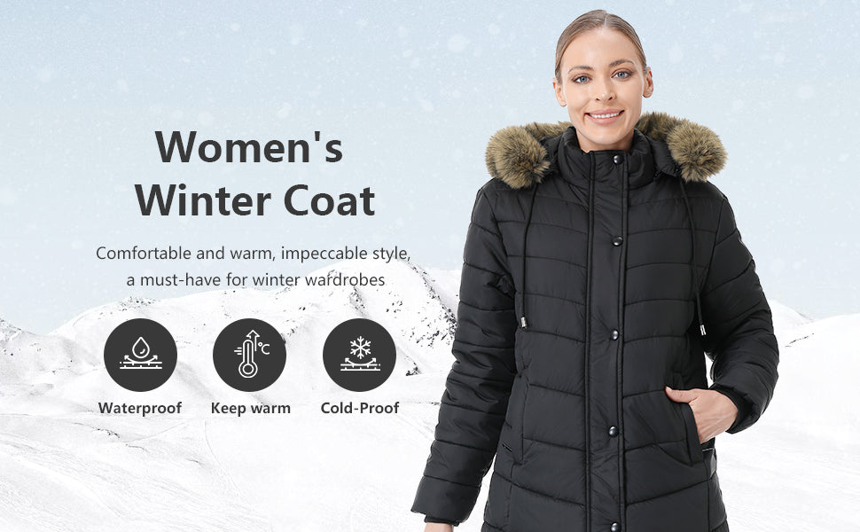 deep red variant of MOERDENG womens fleece-lined puffer coat for fashion-forward cold-weather looks
