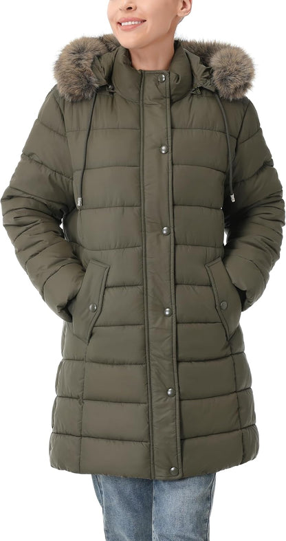 windproof threaded cuffs of MOERDENG womens winter down jacket to lock in body heat
