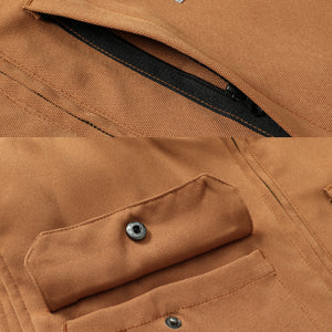 Men's Loose Fit Washed Duck Fleece-Lined Waterproof Workwear Mock-Neck Vest