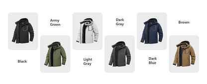 Men's Ski Jacket with Hooded Snowboarding Waterproof Fleece Lining Jacket Winter Coat Multi Pockets