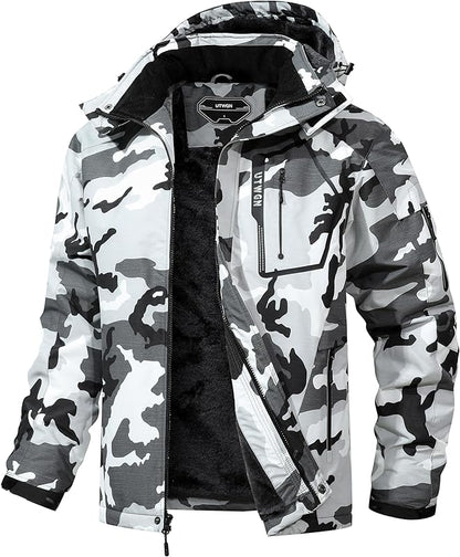 Men's Ski Jacket Winter Warm Snow Coat Waterproof Windbreaker Hooded Work Outerwear Snowboarding Jackets