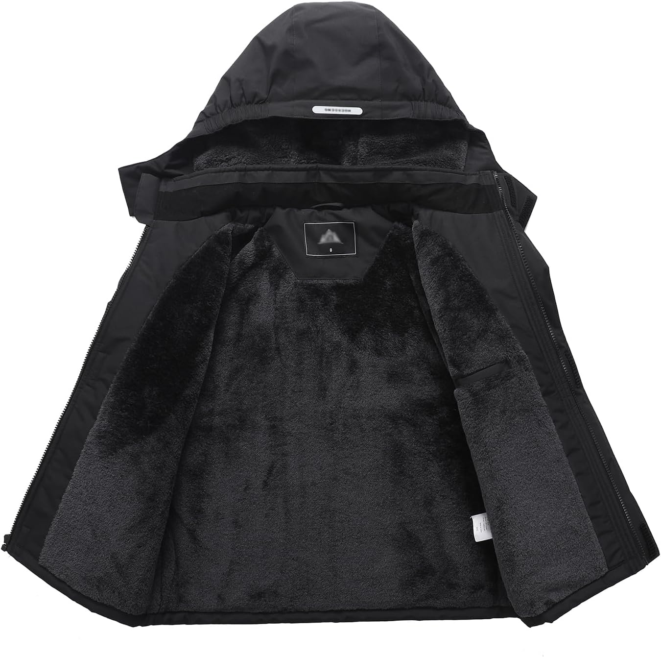 sealed waterproof zippers of MOERDENG kids ski jacket to block snow and moisture intrusion
