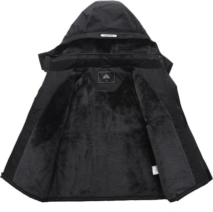 sealed waterproof zippers of MOERDENG kids ski jacket to block snow and moisture intrusion
