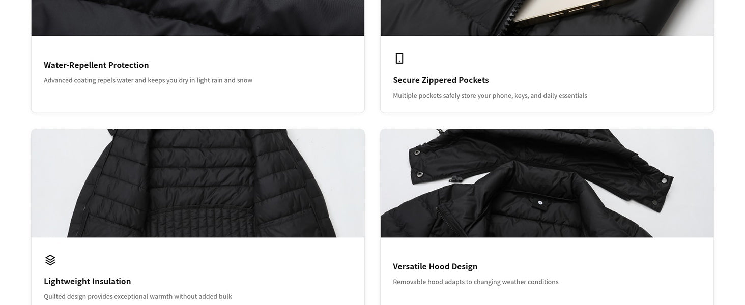 machine-washable care label of MOERDENG womens quilted warm winter coat
