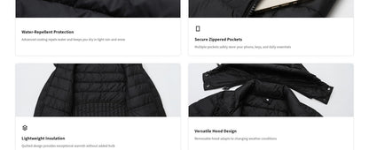 machine-washable care label of MOERDENG womens quilted warm winter coat
