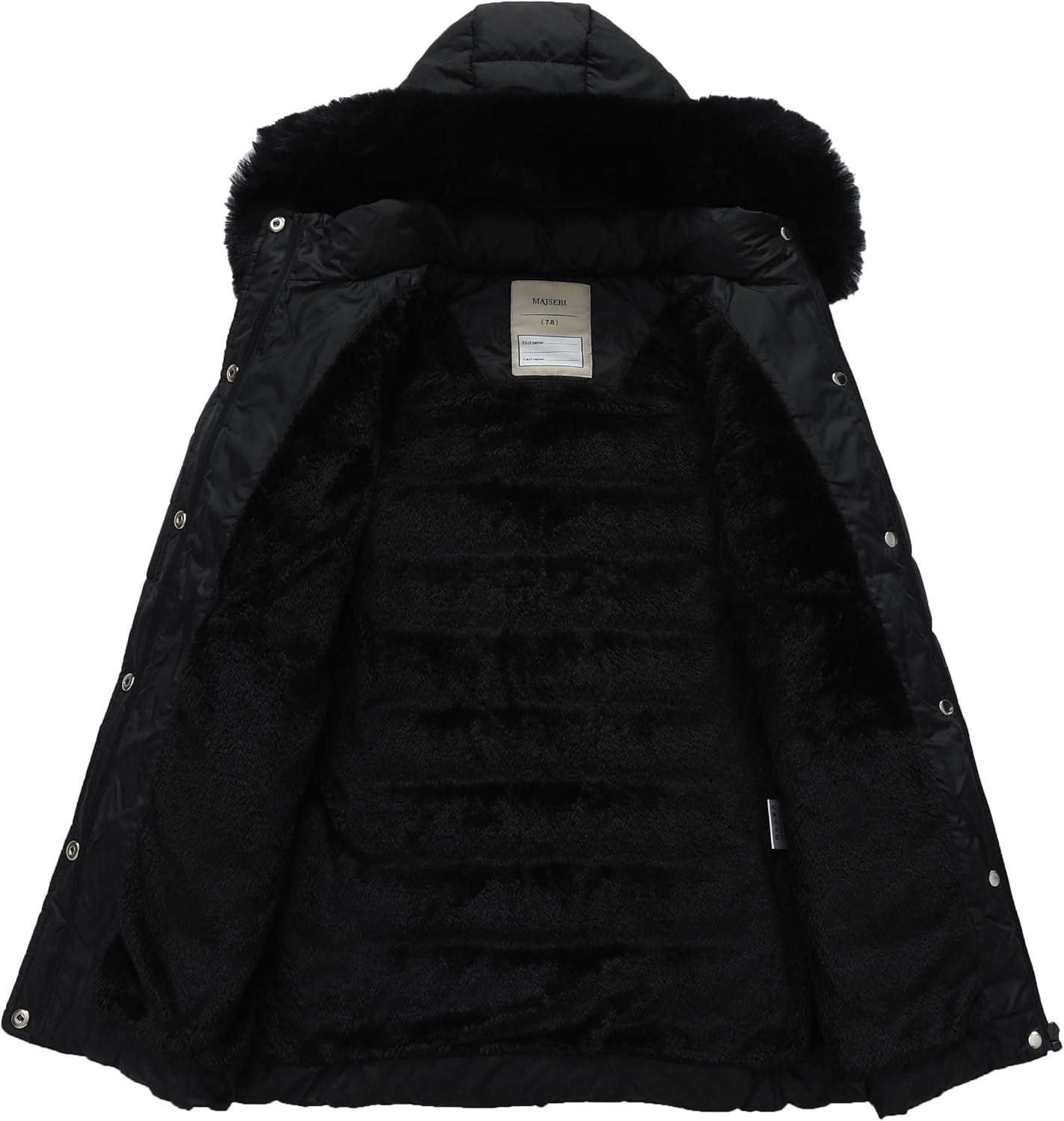 
removable hood with adjustable drawstring of MOERDENG kids long warm winter coat