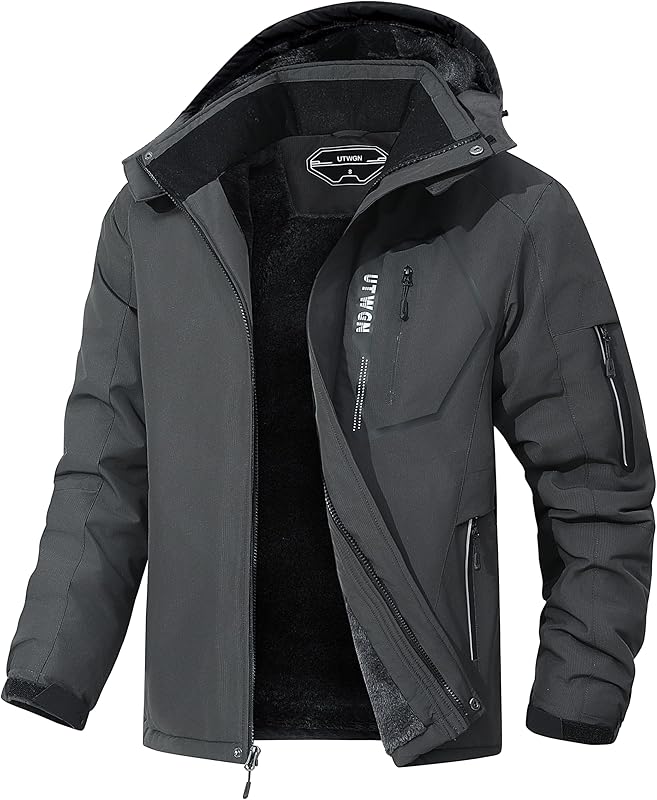 Men's Ski Jacket Winter Warm Snow Coat Waterproof Windbreaker Hooded Work Outerwear Snowboarding Jackets