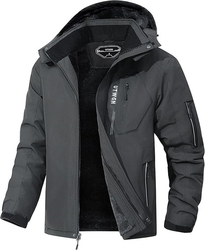 Men's Ski Jacket Winter Warm Snow Coat Waterproof Windbreaker Hooded Work Outerwear Snowboarding Jackets