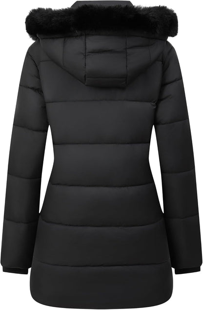 full-length waterproof outer shell of MOERDENG womens winter parka for extreme cold and snow
